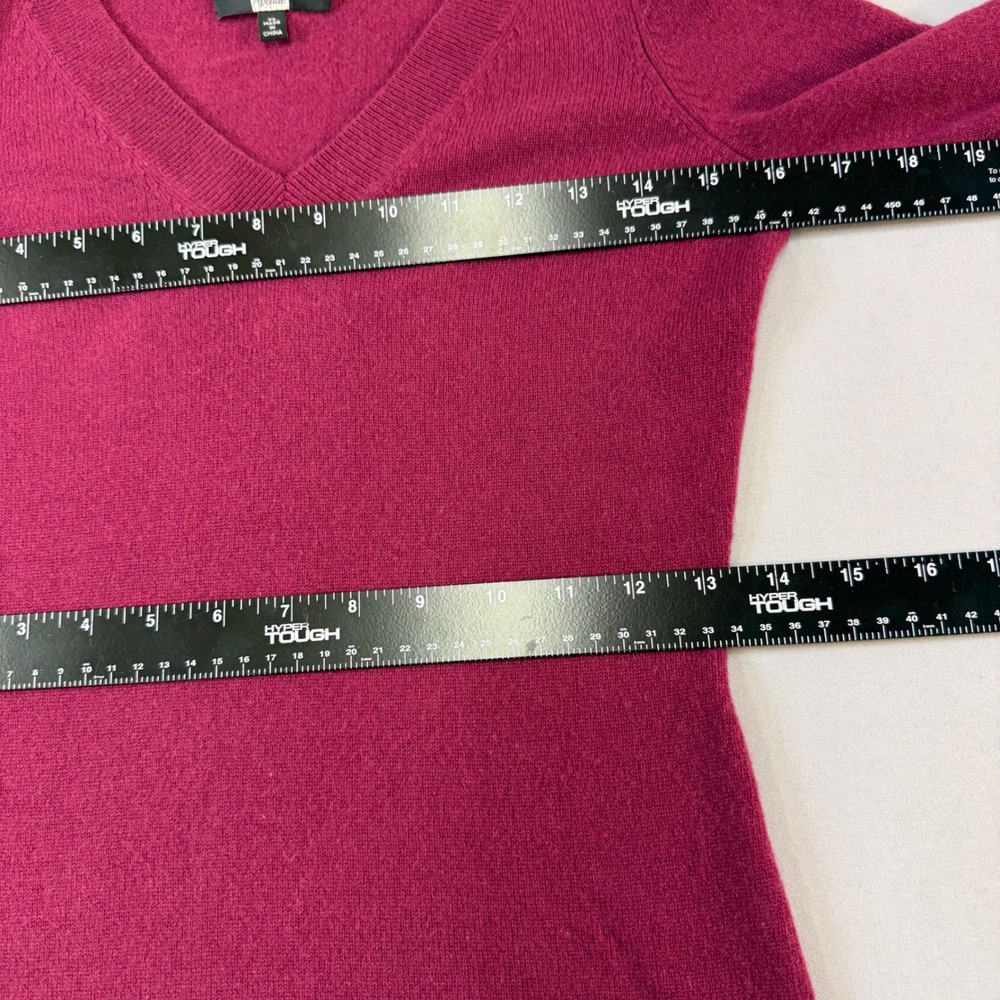 Cashmere Saks Fifth Avenue V-Neck Long Sleeve Sweater Berry‎ XS absolute beauty - Picture 14 of 16